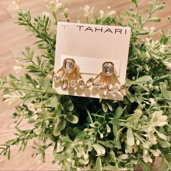 Tahari Rose Gold Removable Drop Earring - Picture 2 of 5
